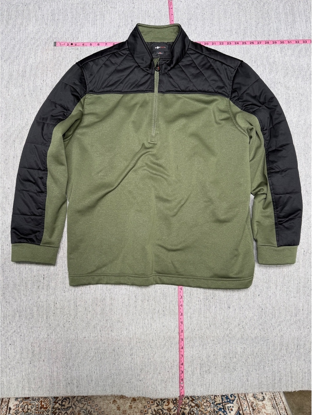 Short Par 4 Men's 2XL Olive Green and Black Quarter Zip